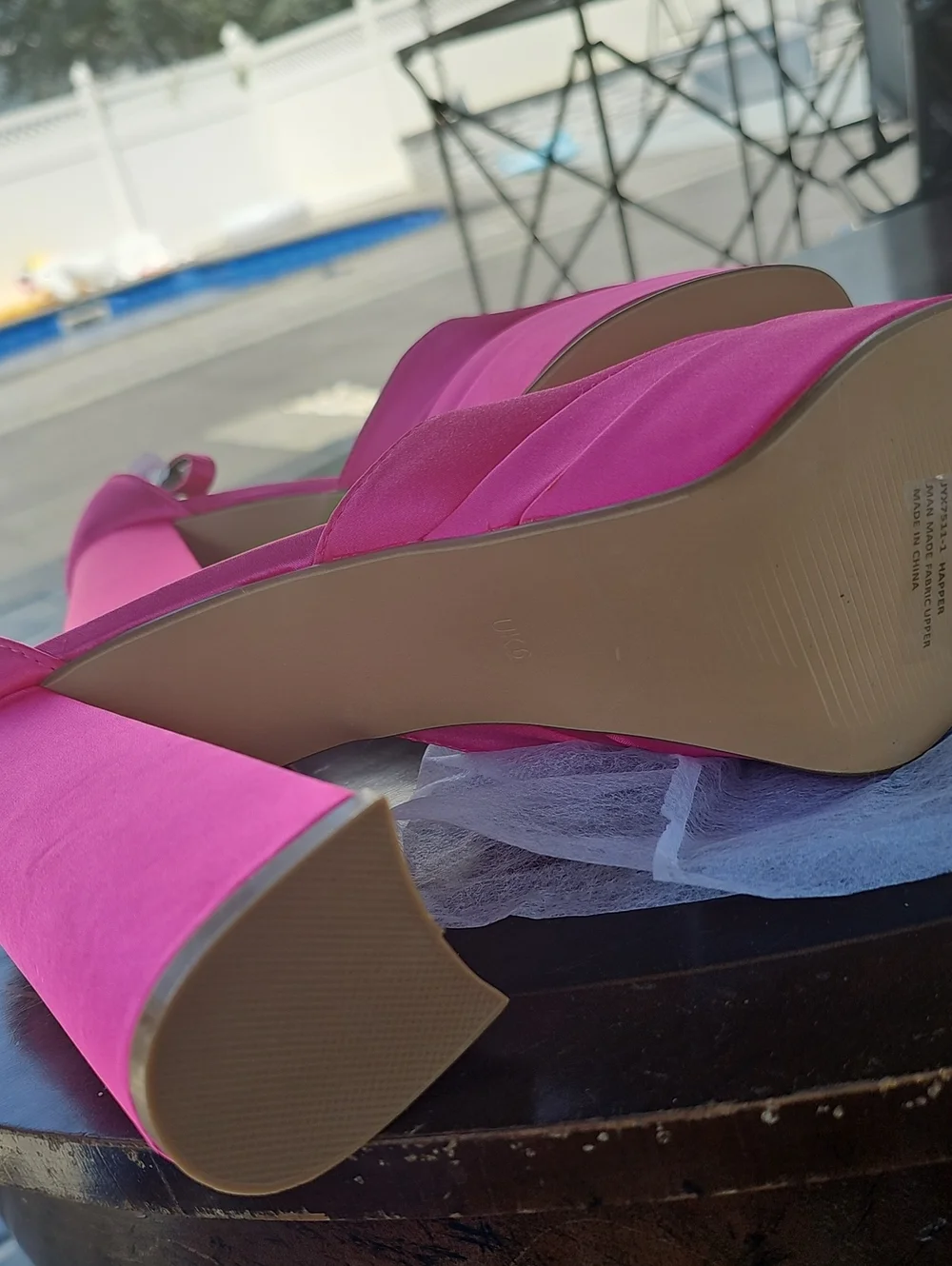 EGO Hot Pink Double  Platform Block Heel Sandals - Womens Sz 7 New
